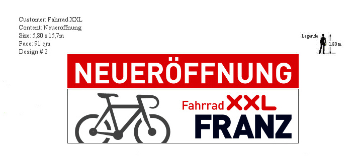 Luftwerbung, Mainz, Werbeflüge für Fahrrad XXL Franz, Flugzeugbanner